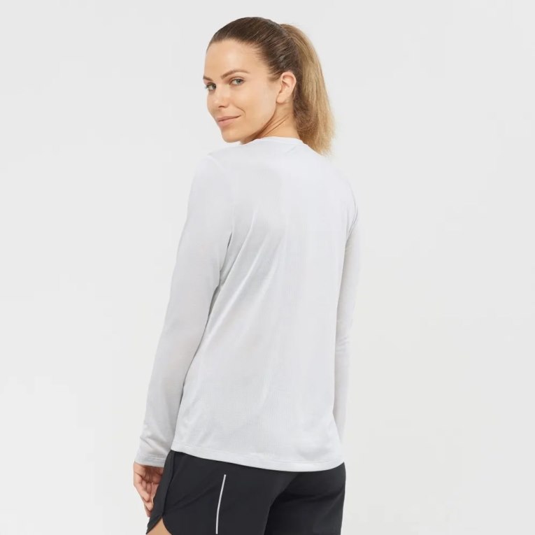 White Salomon Agile Long Sleeve Women's T-Shirts | PH 63751Z